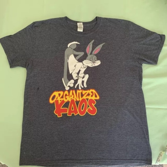 Gildan Other - VTG 90s Bugs Bunny ORGANIZED KAOS Graphic Shirt T Shirt Men’s XL Grey Tee Rabbit
